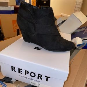 Report black booties with little heel